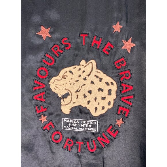 Scotch & Soda S/M Reverse Satin Bomber Jacket Embroider Patches & Stars RT10543 - Picture 11 of 15